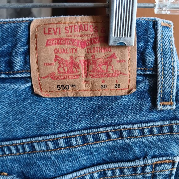 30x26 Husky Boys Levis 550 Jeans Vintage Relaxed Fit 1990's Red tab - Picture 3 of 5
